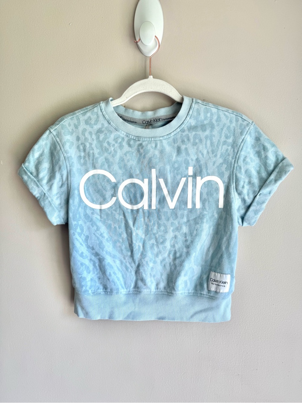 Calvin Klein Performance Logo Crop Shirt French Terry S $49.50 - Picture 2 of 7